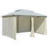 Paviljong med draperier 4x3 m vit vidaXL – miniatyr 5