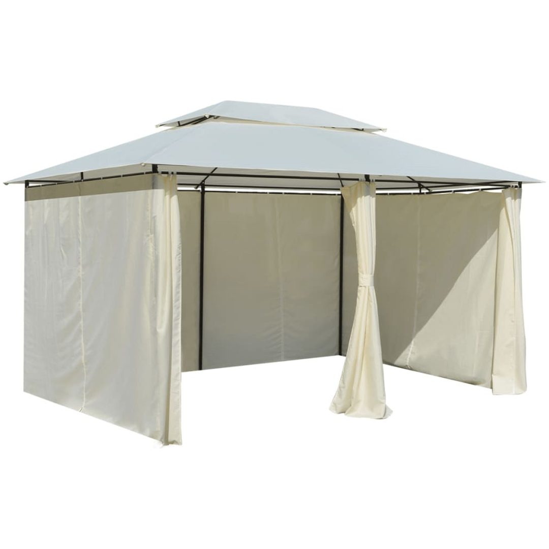 Paviljong med draperier 4x3 m vit vidaXL – bild 5