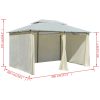 Paviljong med draperier 4x3 m vit vidaXL – miniatyr 8