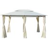 Paviljong med draperier 4x3 m vit vidaXL – miniatyr 1