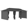 Paviljong med draperier 600x298x270 cm antracit vidaXL – miniatyr 2