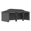Paviljong med draperier 600x298x270 cm antracit vidaXL – miniatyr 3