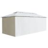 Paviljong med draperier 600x298x270 cm vit 180g/m² vidaXL – miniatyr 3