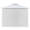 Paviljong med draperier 600x298x270 cm vit 180g/m² vidaXL – miniatyr 5