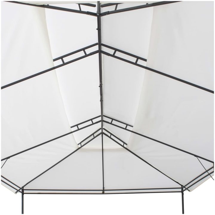 Paviljong med draperier 600x298x270 cm vit 180g/m² vidaXL – bild 6