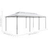 Paviljong med draperier 600x298x270 cm vit 180g/m² vidaXL – miniatyr 7