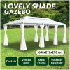 Paviljong med draperier 600x298x270 cm vit 180g/m² vidaXL – miniatyr 8