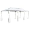 Paviljong med draperier 600x298x270 cm vit 180g/m² vidaXL – miniatyr 1