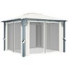 Paviljong med draperier gräddvit aluminium vidaXL 300 x 300 cm – miniatyr 3