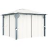 Paviljong med draperier gräddvit aluminium vidaXL 300 x 300 cm – miniatyr 1