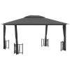 Paviljong med draperier och dubbelt tak antracit vidaXL 3 x 4 m – miniatyr 2