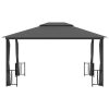 Paviljong med draperier och dubbelt tak antracit vidaXL 3 x 4 m – miniatyr 3