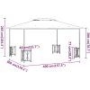Paviljong med draperier och dubbelt tak antracit vidaXL 3 x 4 m – miniatyr 6