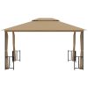 Paviljong med draperier och dubbelt tak taupe vidaXL 3 x 4 m – miniatyr 3