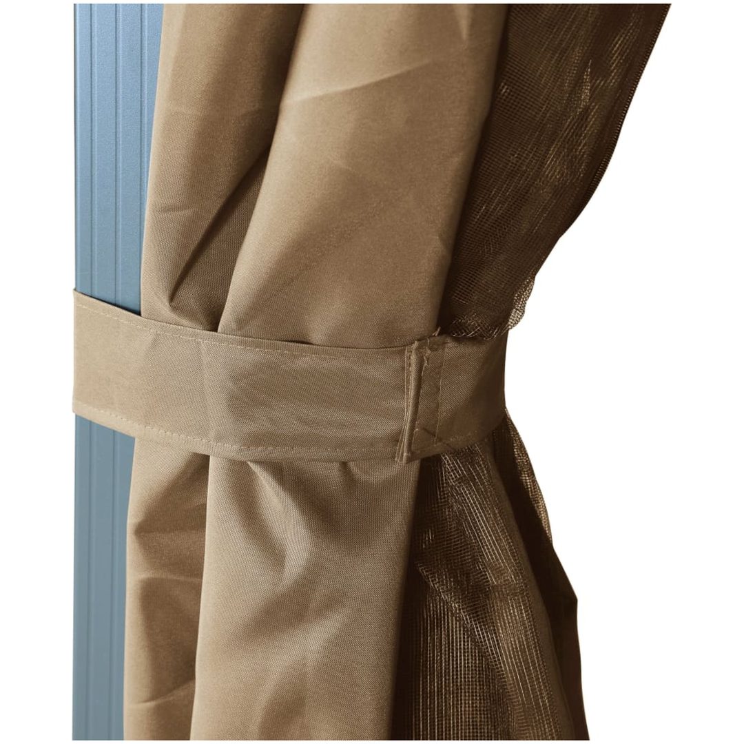 Paviljong med draperier taupe aluminium vidaXL 300 x 300 cm – bild 5