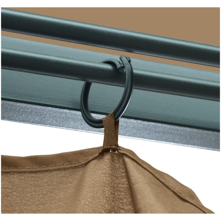 Paviljong med draperier taupe aluminium vidaXL 300 x 300 cm – bild 7