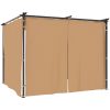 Paviljong med draperier taupe stål vidaXL 3 x 3 m – miniatyr 2