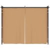 Paviljong med draperier taupe stål vidaXL 3 x 3 m – miniatyr 3