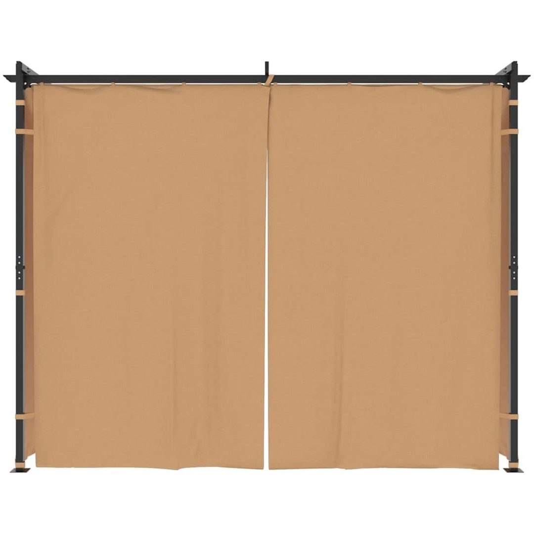 Paviljong med draperier taupe stål vidaXL 3 x 3 m – bild 3