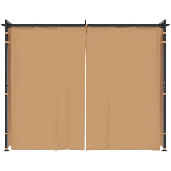 Paviljong med draperier taupe stål vidaXL 3 x 3 m – bild 3