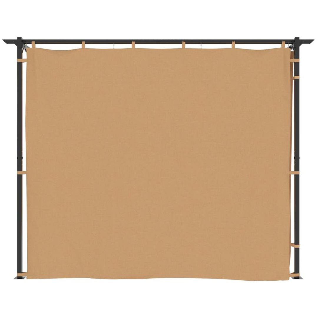 Paviljong med draperier taupe stål vidaXL 3 x 3 m – bild 4
