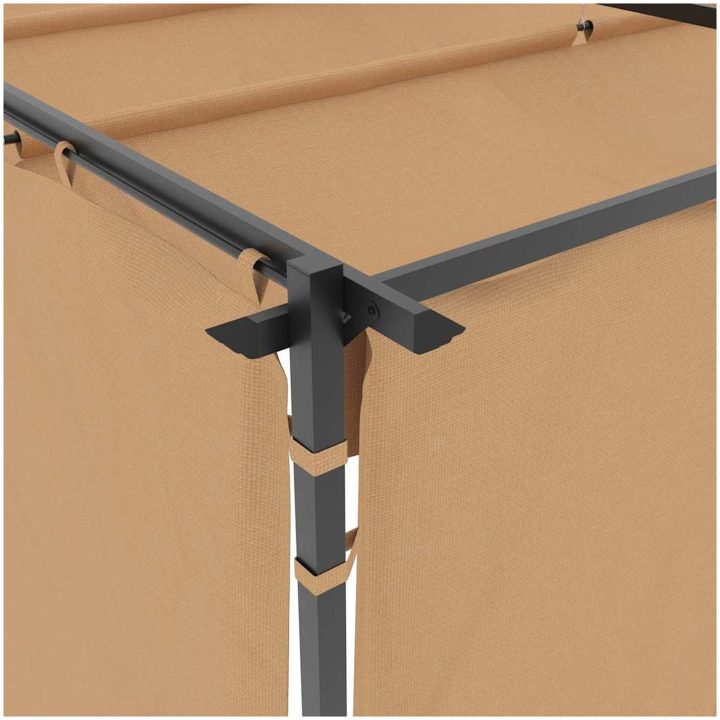 Paviljong med draperier taupe stål vidaXL 3 x 3 m – bild 6