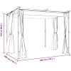 Paviljong med draperier taupe stål vidaXL 3 x 3 m – miniatyr 8