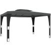 Paviljong med dubbelt tak antracit stål vidaXL 3.98 x 2.98 m – miniatyr 2