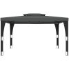 Paviljong med dubbelt tak antracit stål vidaXL 3.98 x 2.98 m – miniatyr 3