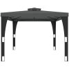 Paviljong med dubbelt tak antracit stål vidaXL 3.98 x 2.98 m – miniatyr 4