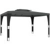 Paviljong med dubbelt tak antracit stål vidaXL 3.98 x 2.98 m – miniatyr 5
