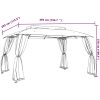 Paviljong med dubbelt tak & nätväggar antracit stål vidaXL 3.93 x 2.93 m – miniatyr 9