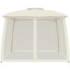 Paviljong med dubbelt tak & nätväggar gräddvit stål vidaXL 2.93 x 2.93 m – miniatyr 3