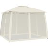 Paviljong med dubbelt tak & nätväggar gräddvit stål vidaXL 2.93 x 2.93 m – miniatyr 5
