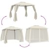 Paviljong med dubbelt tak & nätväggar gräddvit stål vidaXL 2.93 x 2.93 m – miniatyr 6