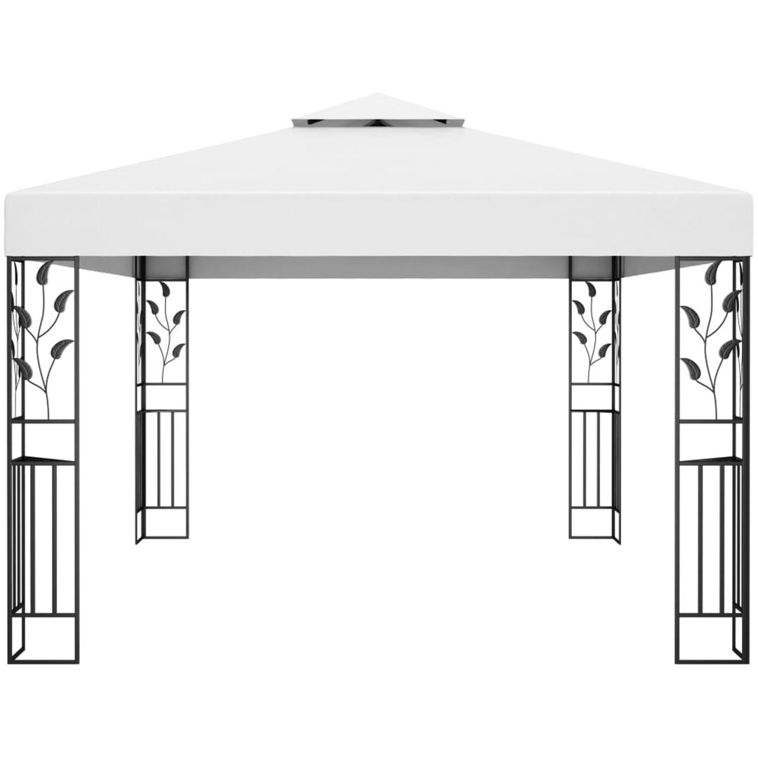 Paviljong med dubbeltak 3x4 m vit vidaXL – bild 2