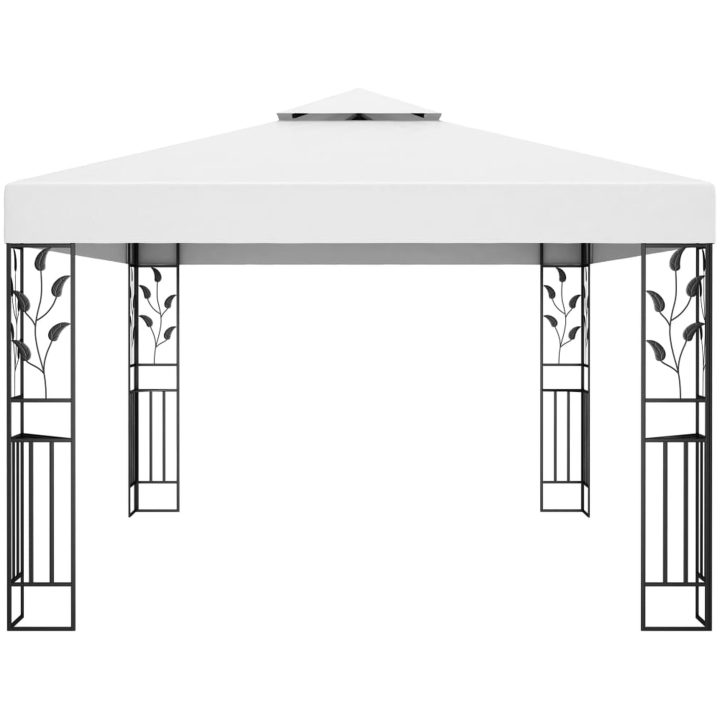 Paviljong med dubbeltak 3x4 m vit vidaXL – bild 2