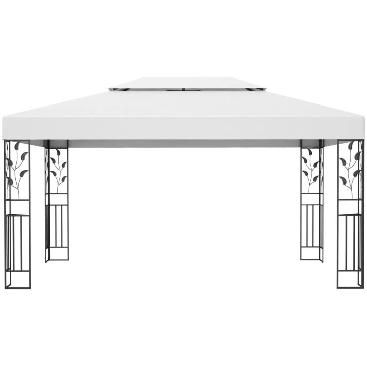 Paviljong med dubbeltak 3x4 m vit vidaXL – bild 3