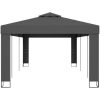 Paviljong med dubbeltak antracit vidaXL 3 x 6 m – miniatyr 3