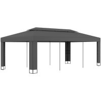 Paviljong med dubbeltak antracit vidaXL