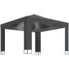 Paviljong med dubbeltak och ljusslinga LED 3x3 m antracit vidaXL – miniatyr 2
