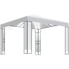 Paviljong med dubbeltak och ljusslinga LED 3x3 m vit vidaXL – miniatyr 2
