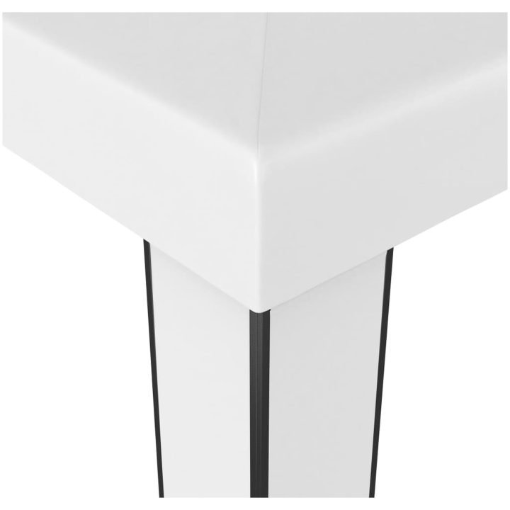 Paviljong med dubbeltak och ljusslinga LED 3x3 m vit vidaXL – bild 5