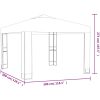 Paviljong med dubbeltak och ljusslinga LED 3x3 m vit vidaXL – miniatyr 8