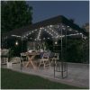 Paviljong med dubbeltak och ljusslinga LED 3x4 m antracit vidaXL – miniatyr 1