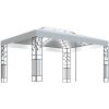 Paviljong med dubbeltak och ljusslinga LED 3x4 m vit vidaXL – miniatyr 2