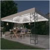 Paviljong med dubbeltak och ljusslinga LED 3x4 m vit vidaXL – miniatyr 1
