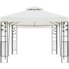 Paviljong med dubbeltak vit 6x3 m stål vidaXL – miniatyr 3