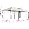 Paviljong med dubbeltak vit 6x3 m stål vidaXL – miniatyr 6