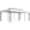 Paviljong med dubbeltak vit 6x3 m stål vidaXL – miniatyr 1